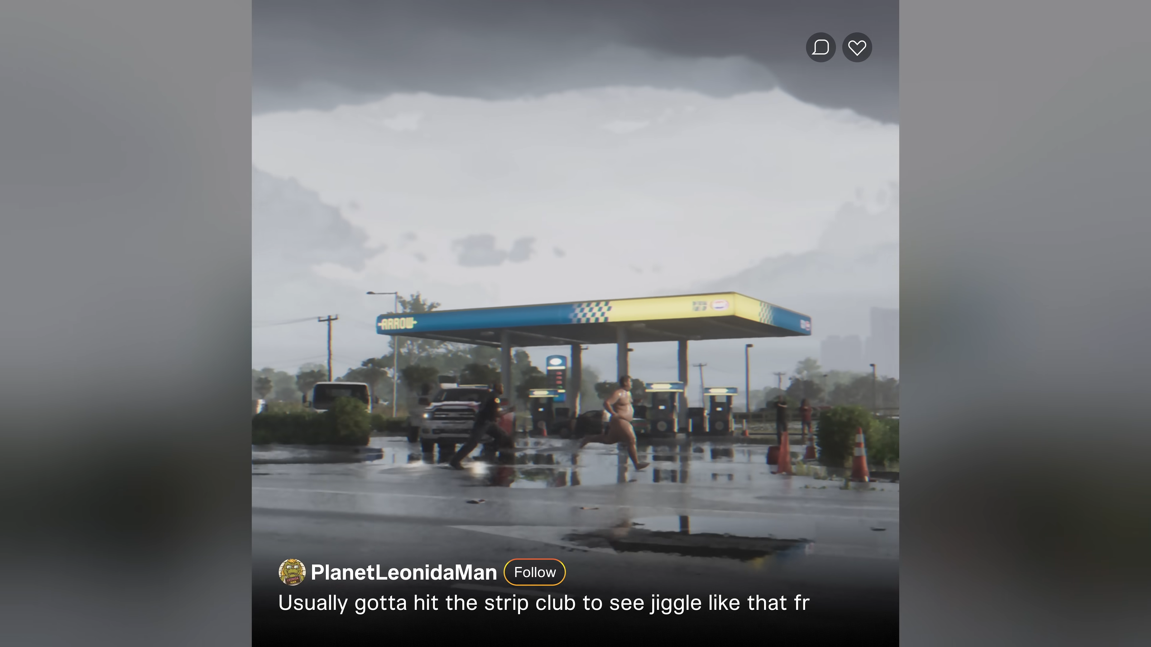 Arrow Gas Station in Waning Sands as seen in the first trailer for GTA VI.