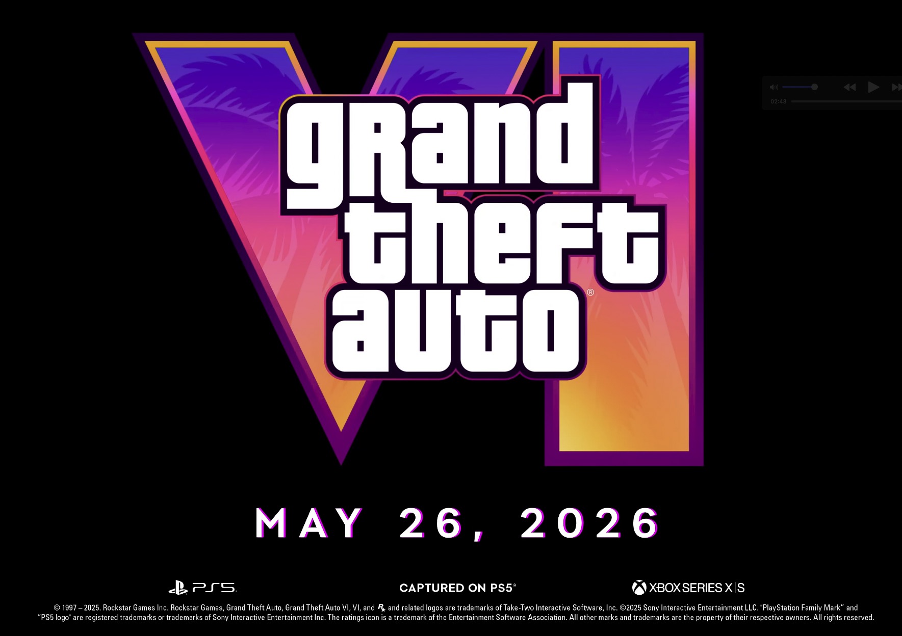 The second GTA 6 trailer was captured on a base PS5 console.