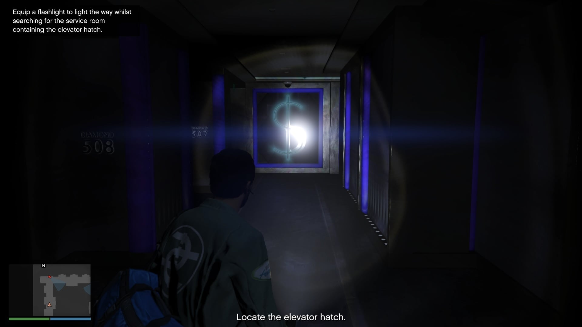 Once again, there will be another security camera. Make sure you avoid its cone of vision by keeping track of it on your minimap.