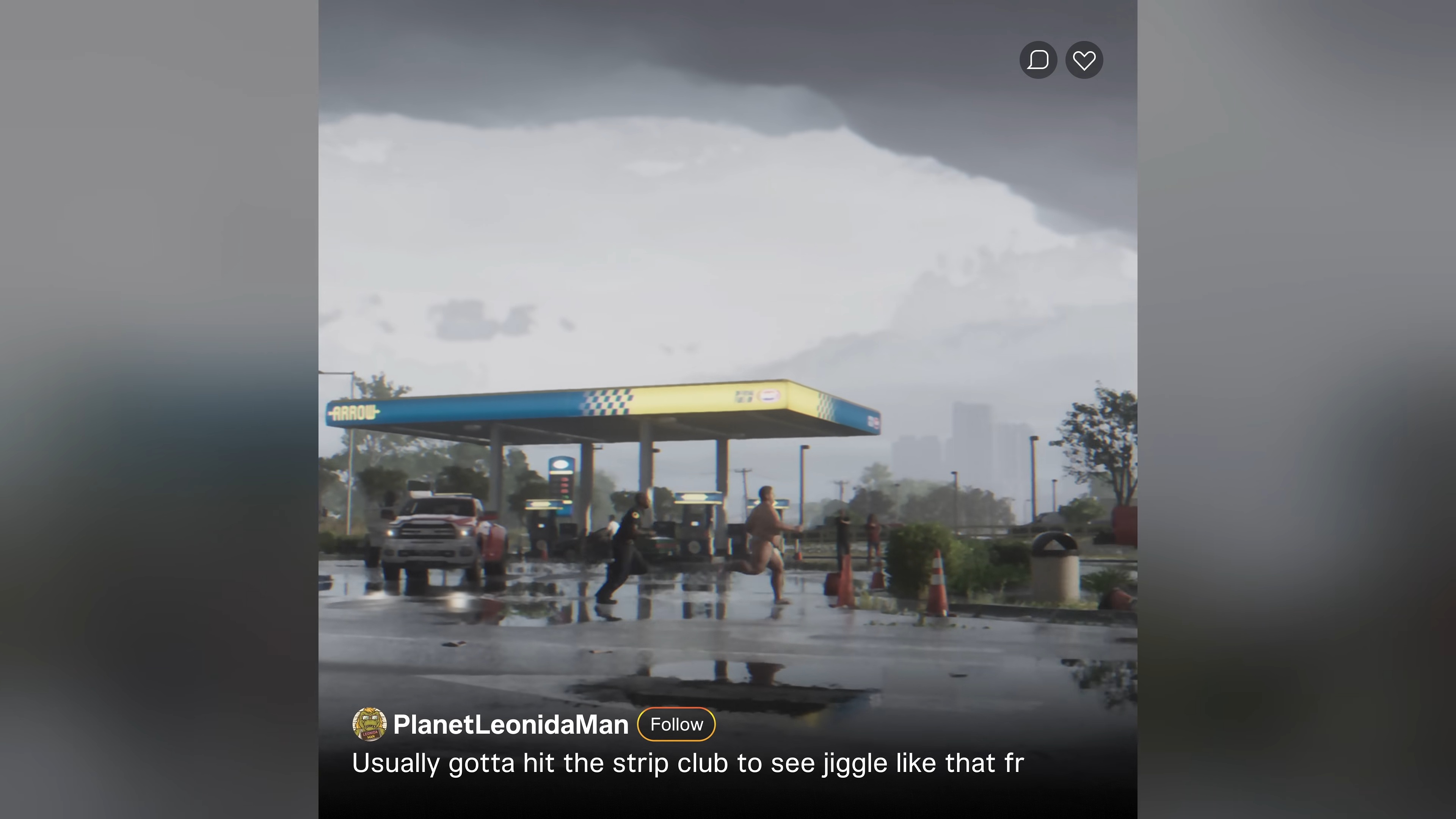 A "Leonida Man" running away from a law enforcement officer.