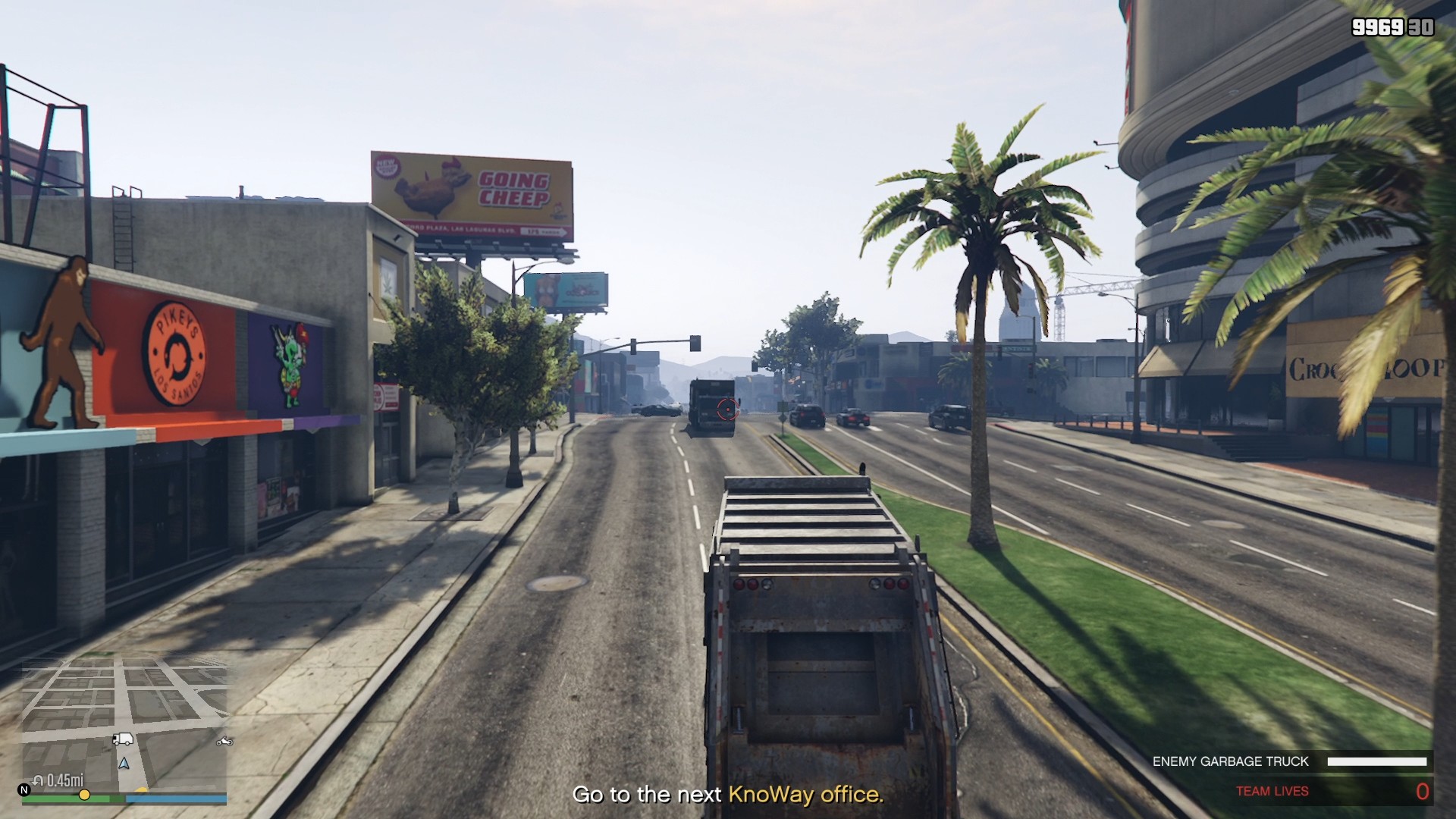 Disabling the enemy truck.