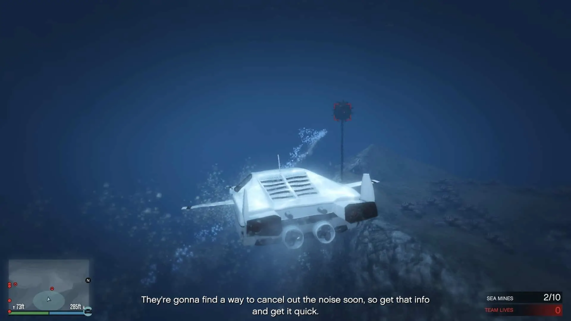 Locked on to the sea mine