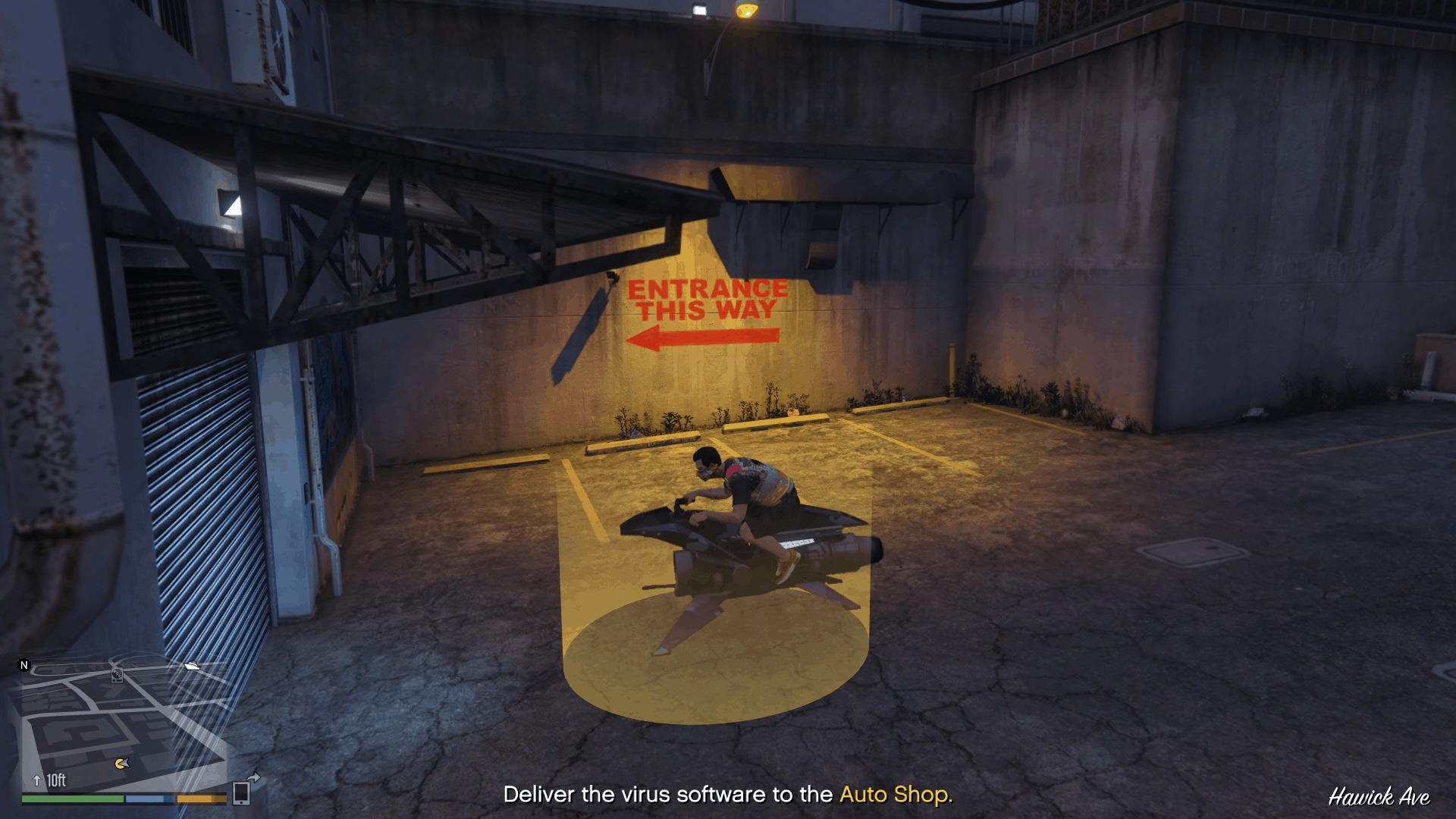 Delivering the virus software to the Auto Shop