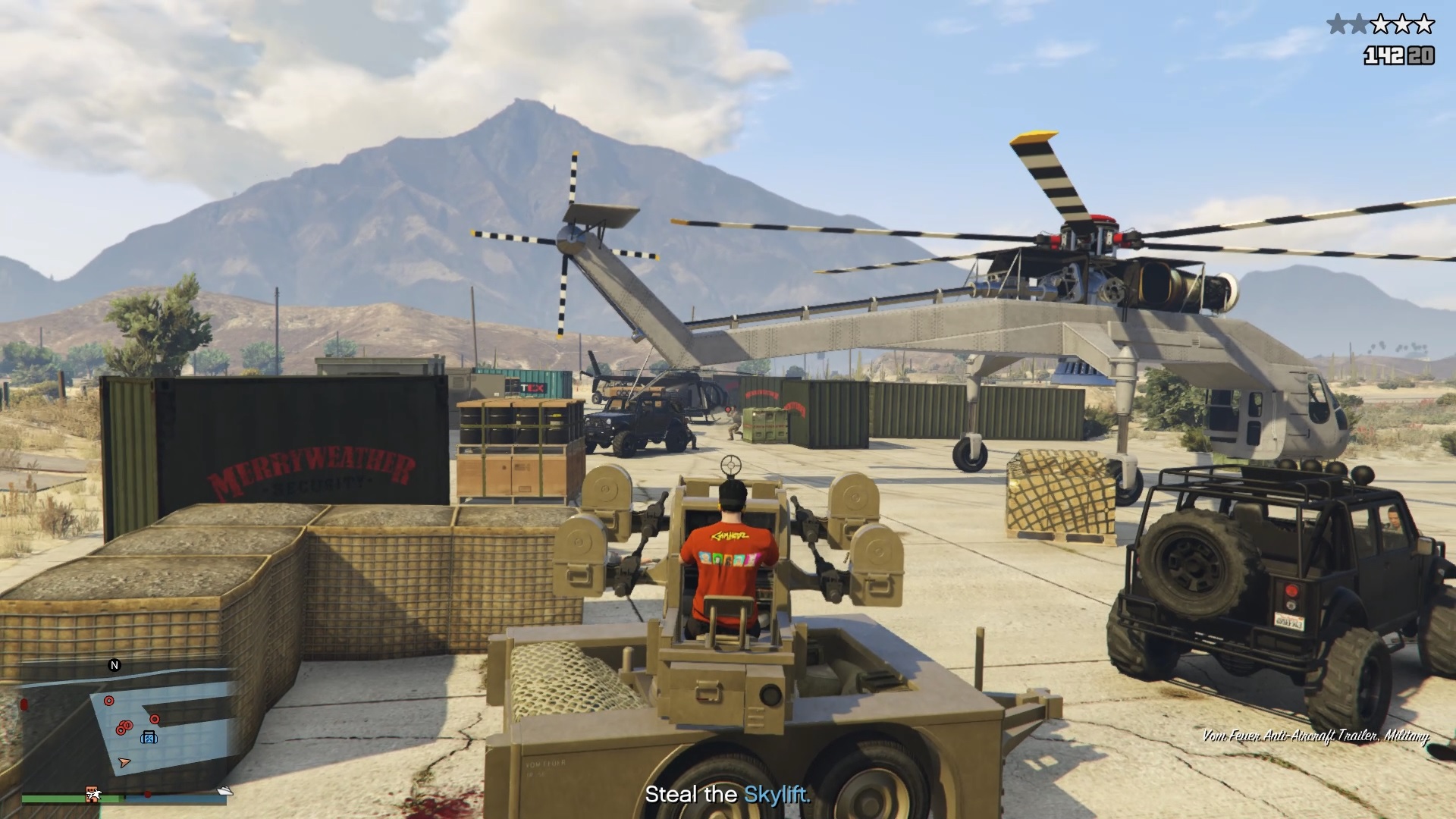 Mount the automatic machine gun and clear more enemies.