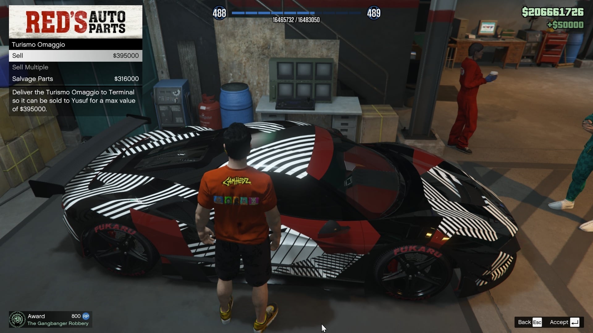 The vehicle will now be in the Salvage Yard garage for you to decide its fate.