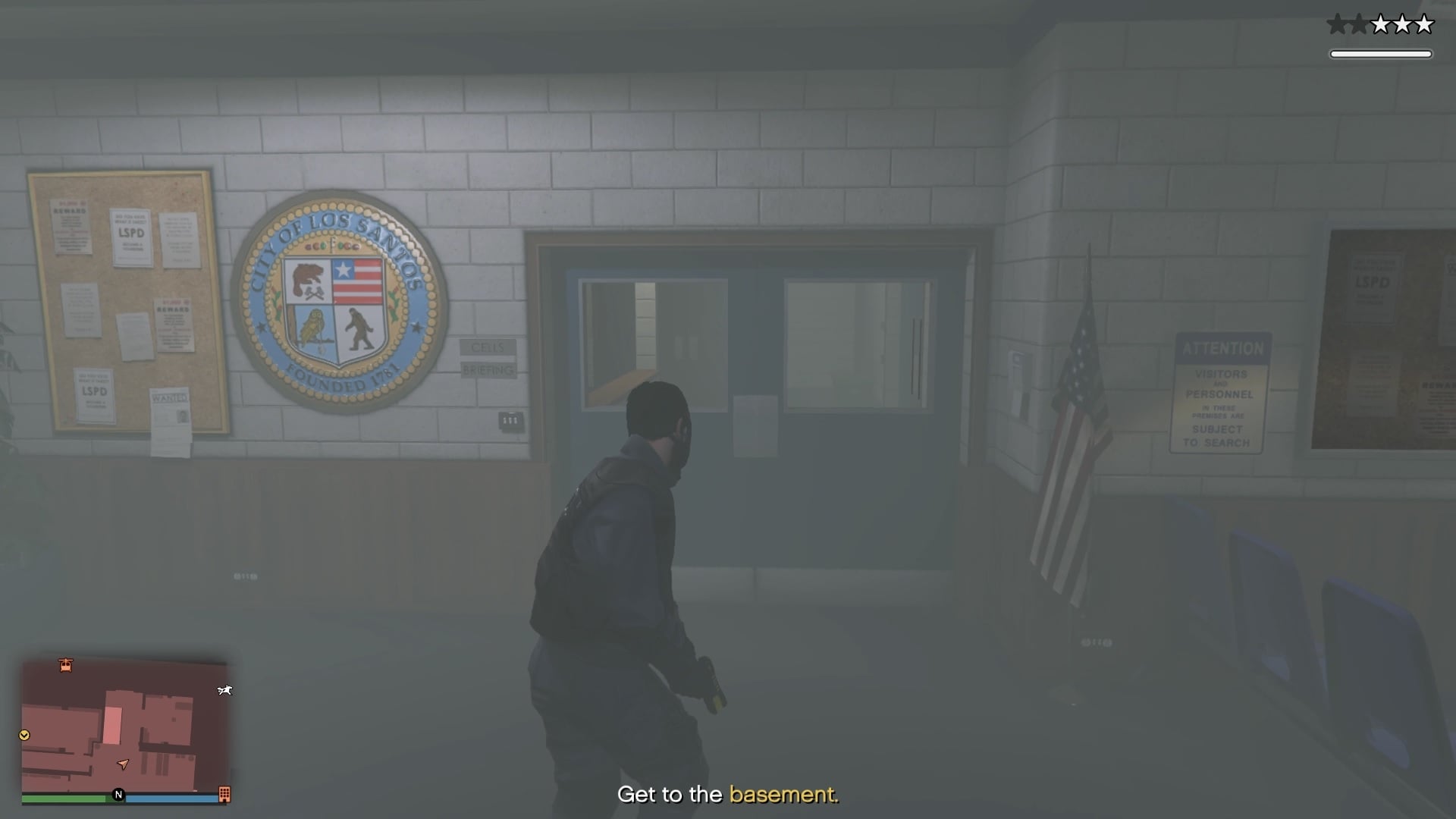 Double doors leading to the stairs.