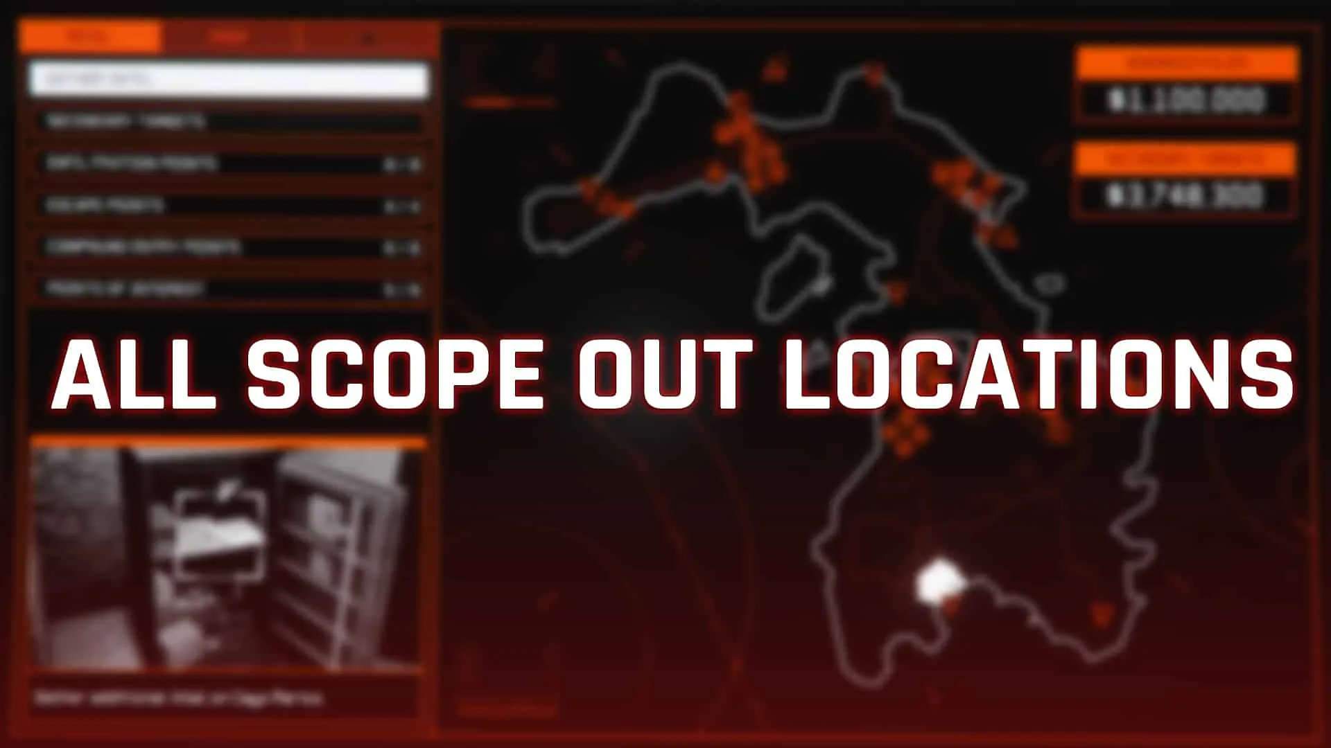 Cayo Perico Heist: Scope Out and Points of Interest Locations