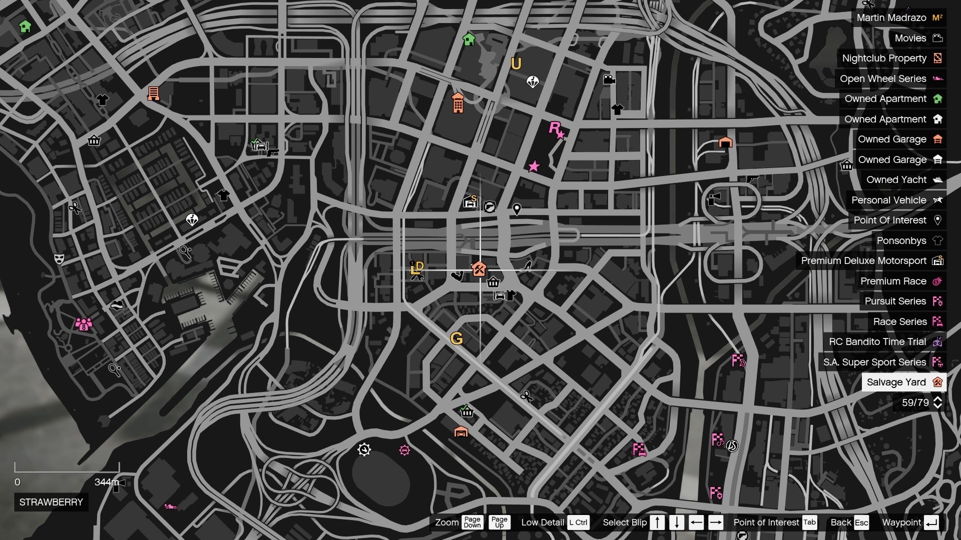 Salvage Yard icon on the map.