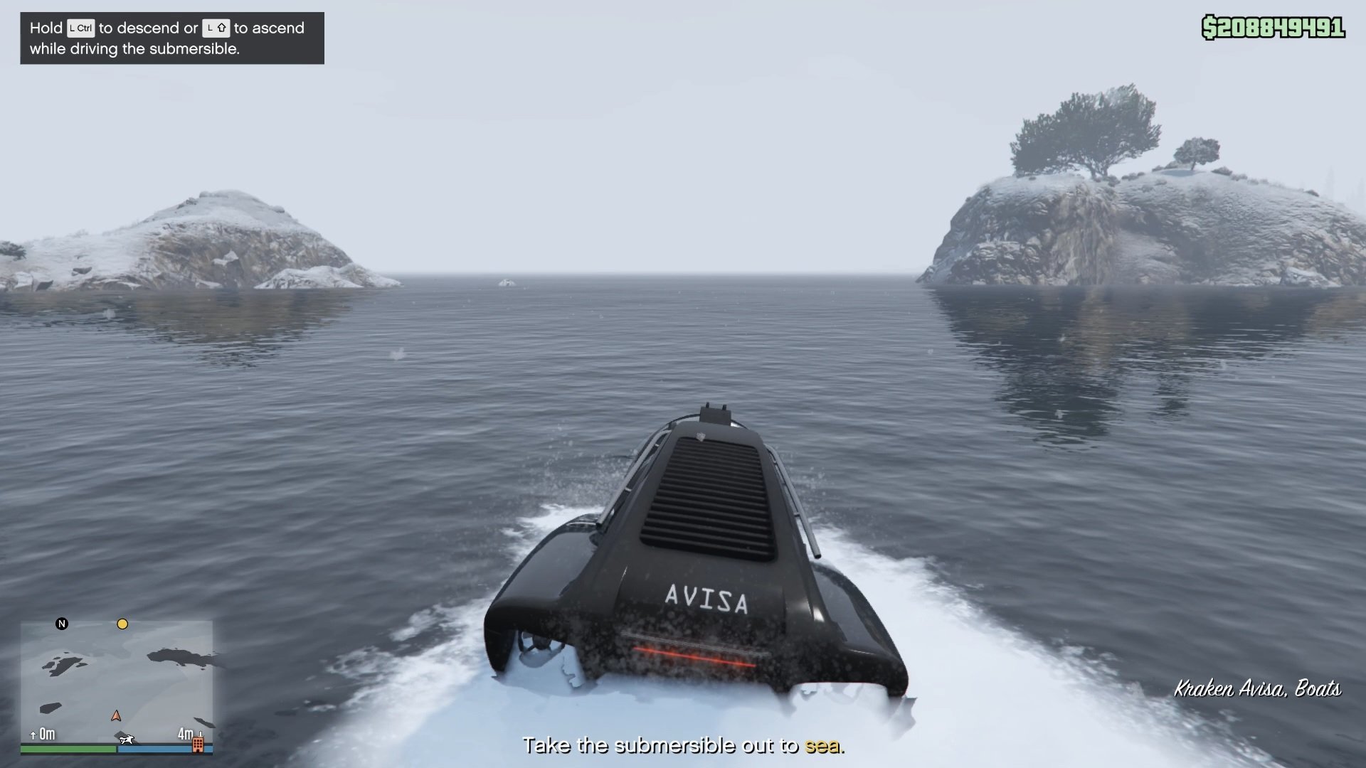 You can go underwater when you reach the submarine.