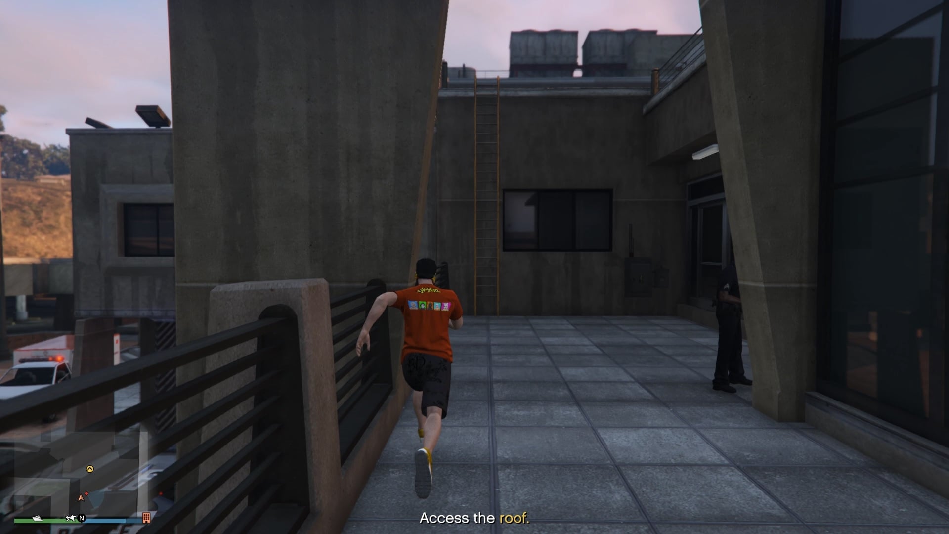 Keep making your way up to the Maverick while avoiding the cones of visions of the guards and the security cameras.