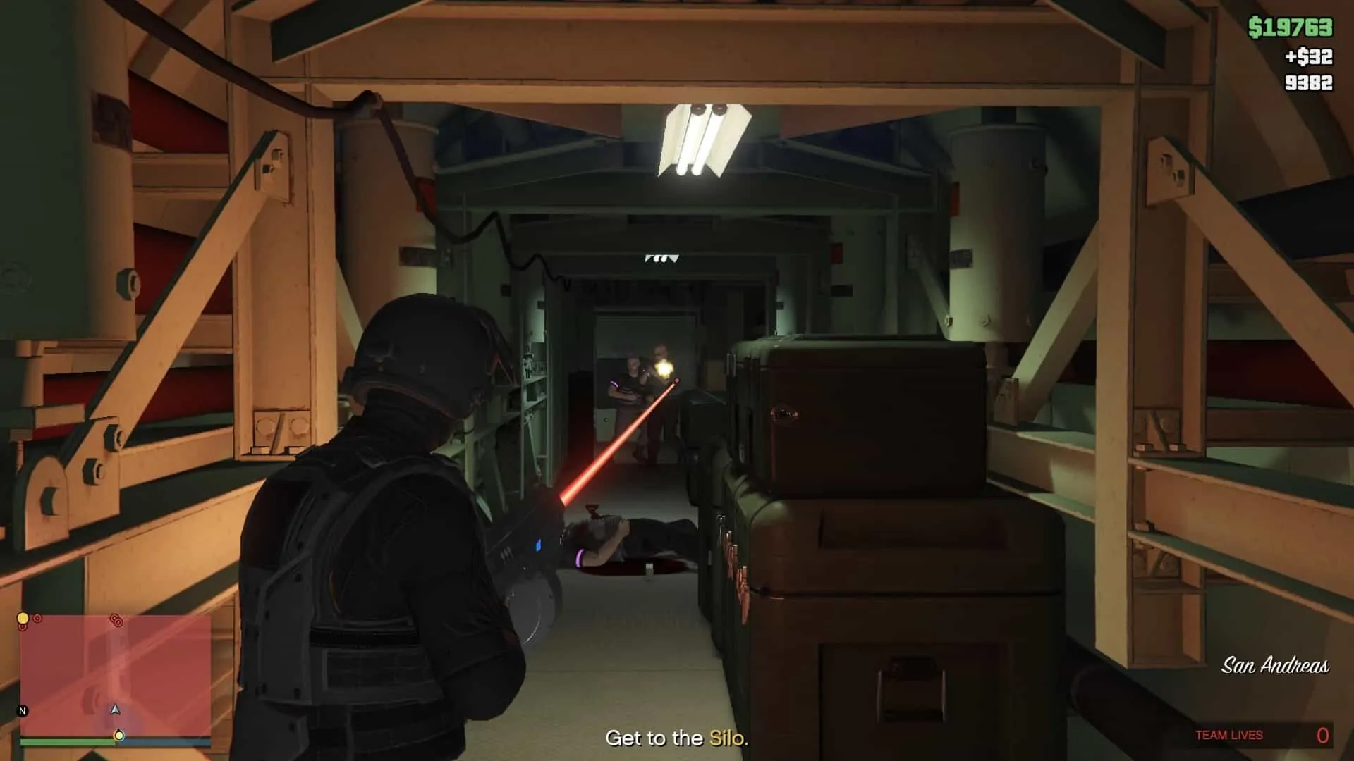 Narrow passage leading to the Silo