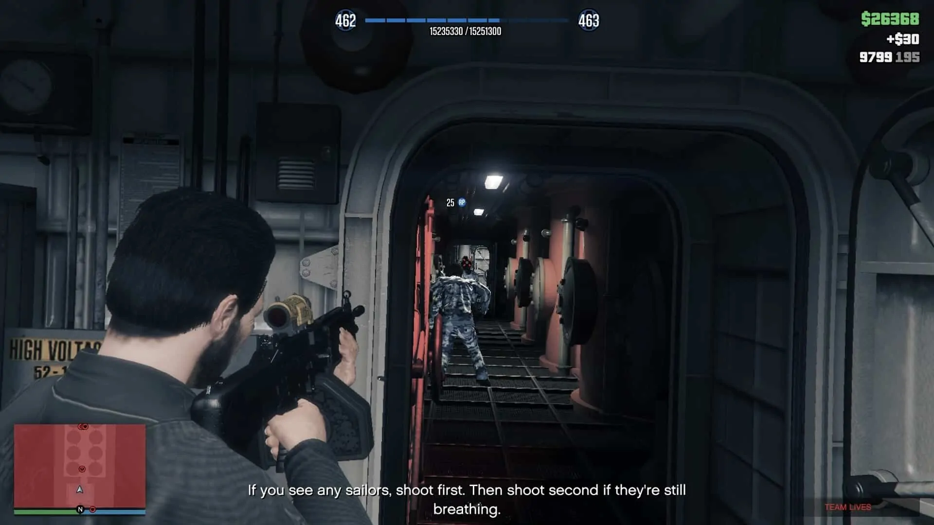 Killing the guards in the narrow passage moving forward