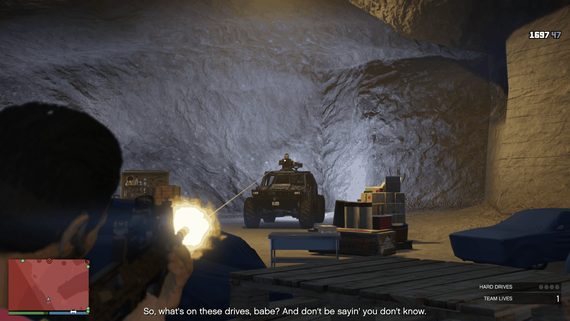 The mounted gunner on the barrage when going from the left side of the bunker