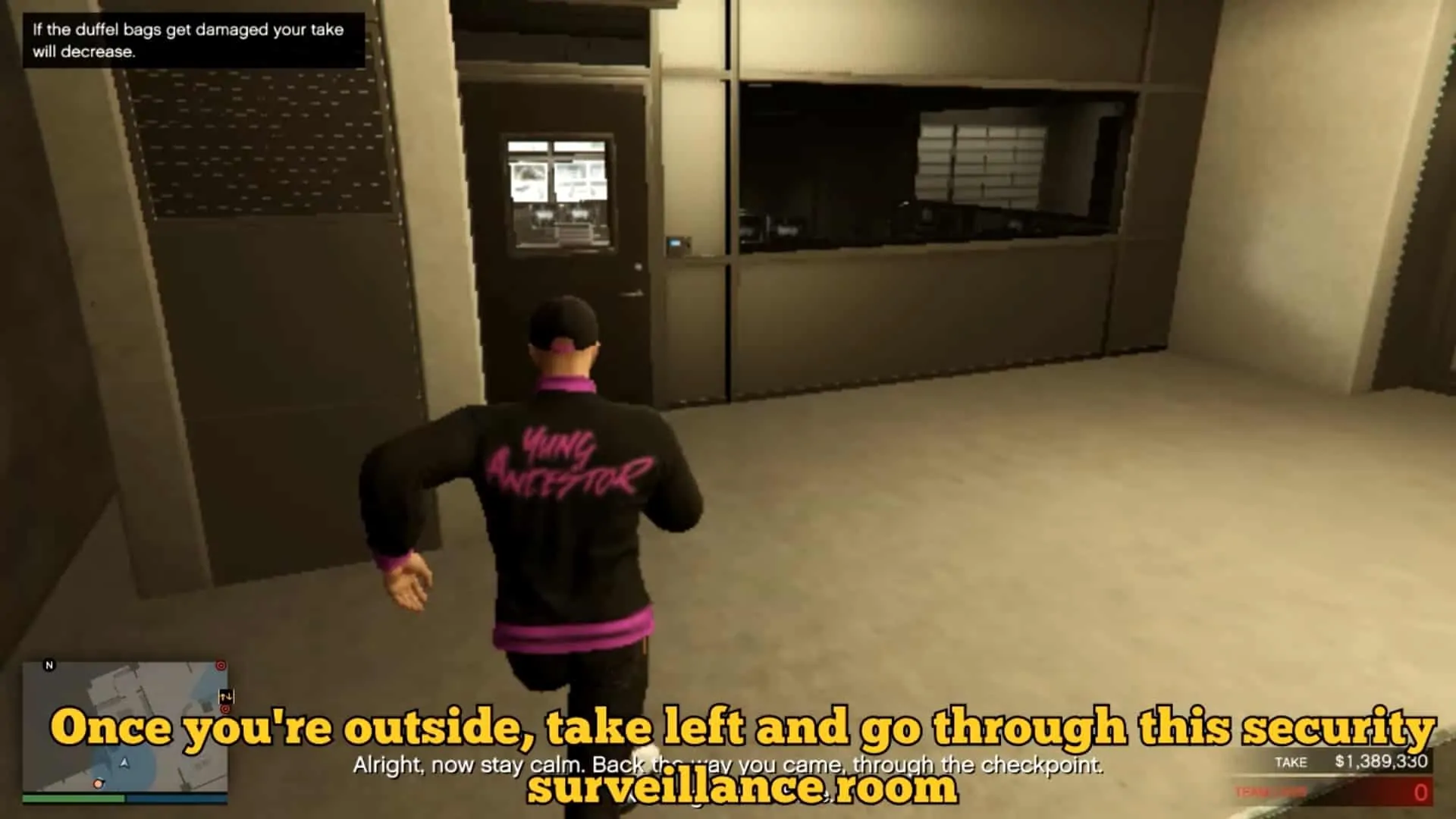 Heading towards the security surveillance room