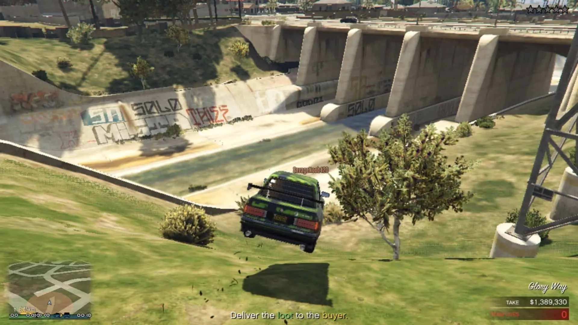 Driving towards the sewer tunnel entrance