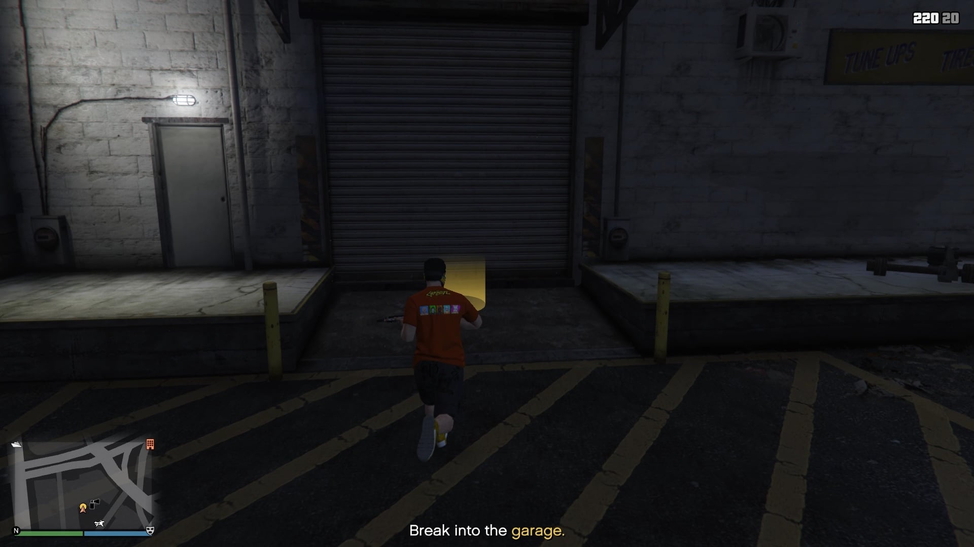 Breaking into the garage.