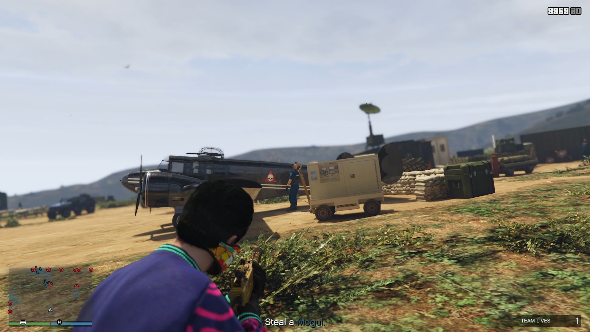 The guard by the Mogul that  you can take out safely using a suppressed weapon.