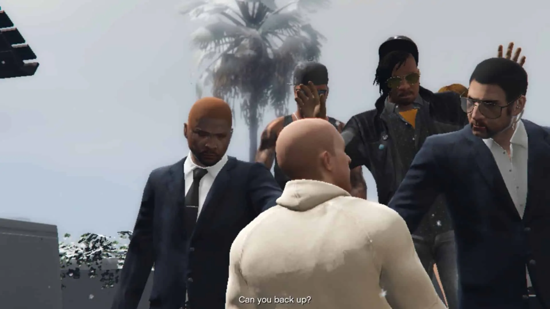 Yung Ancestor during the roof terrace cutscene