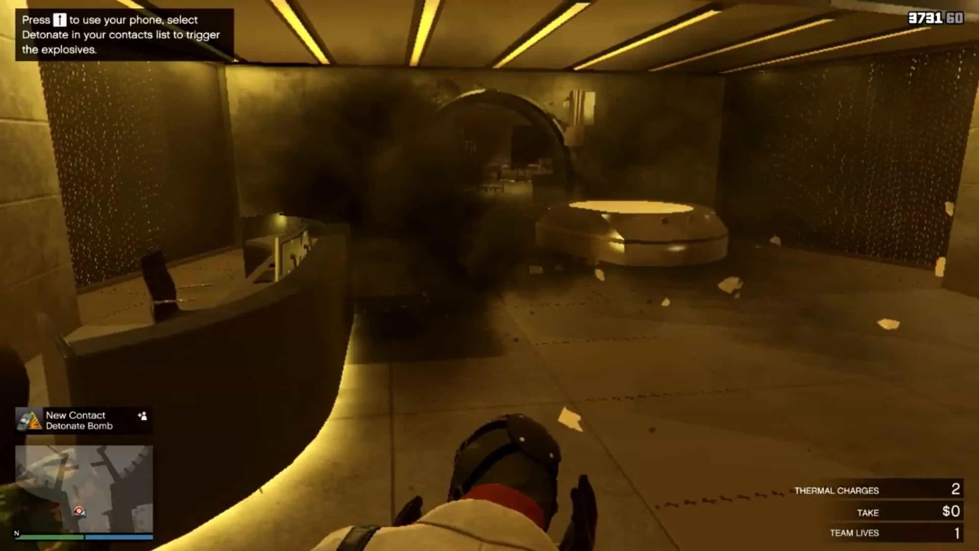 Vault door blasted open