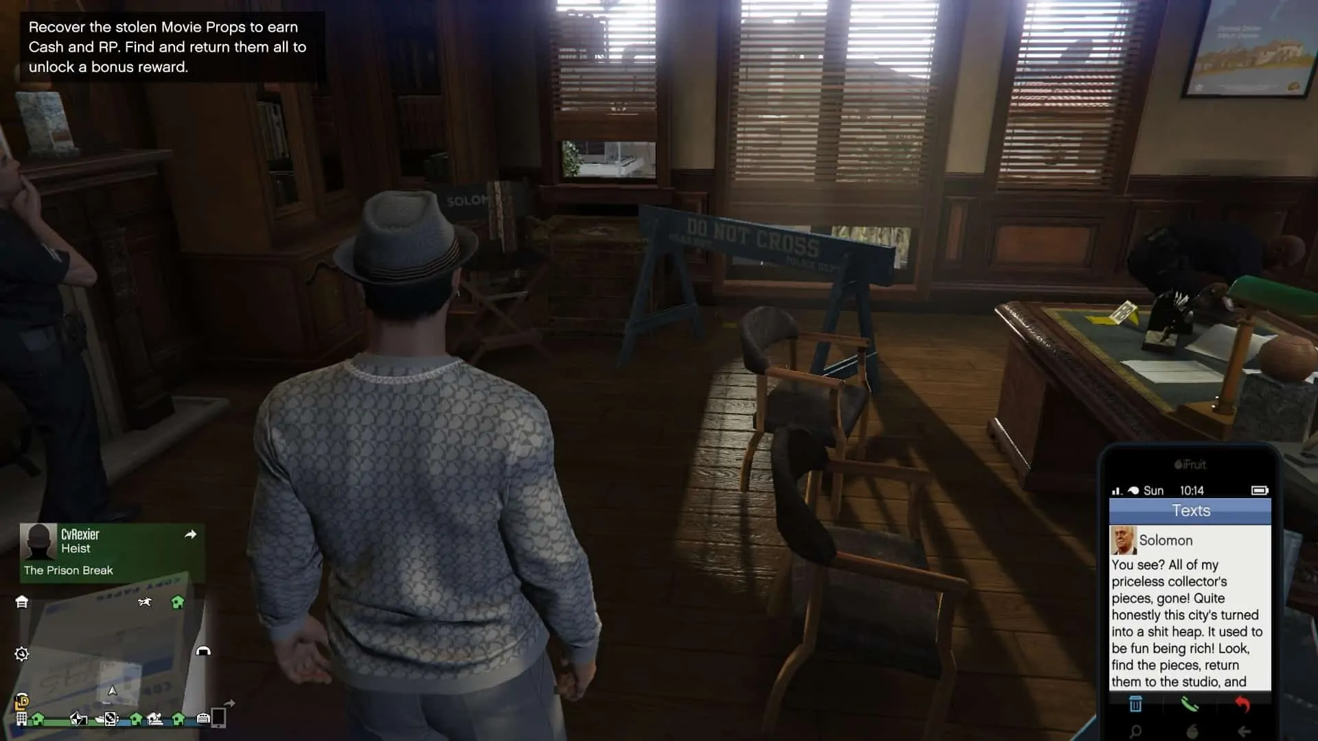 Second text from Solomon Richard's seconds after you enter his office which is under investigation