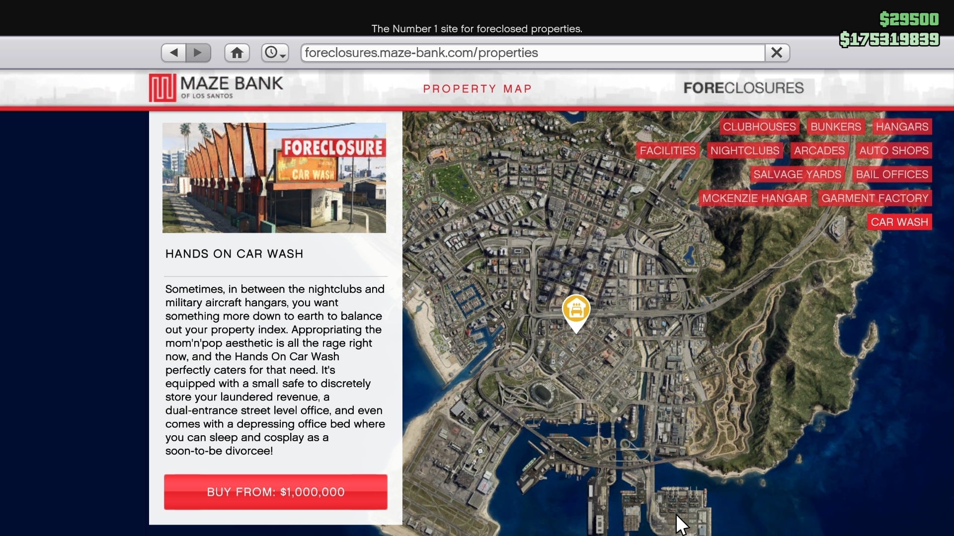 The car wash property for sale.