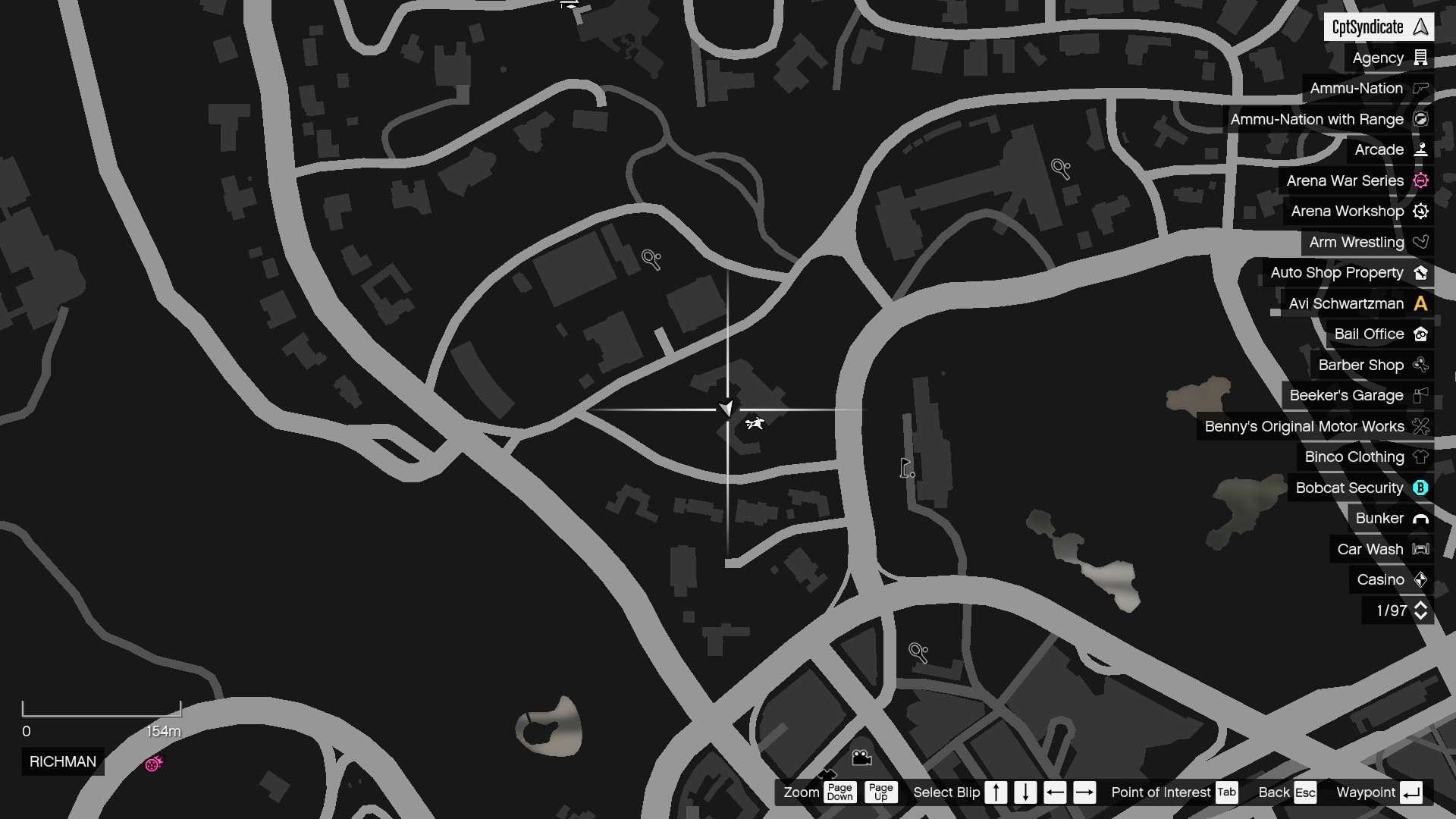 The map shows the location of the golden clover found at a mansion in Richman.