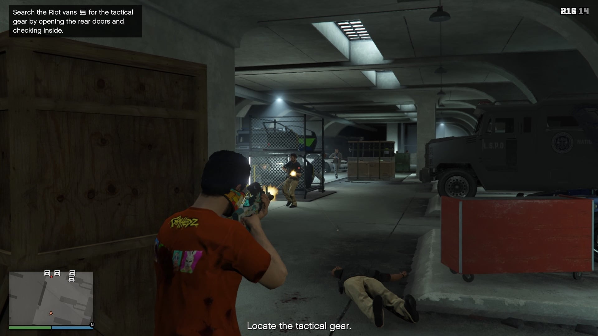 First, take care of the enemies inside and then check the riot vans by opening up the back.