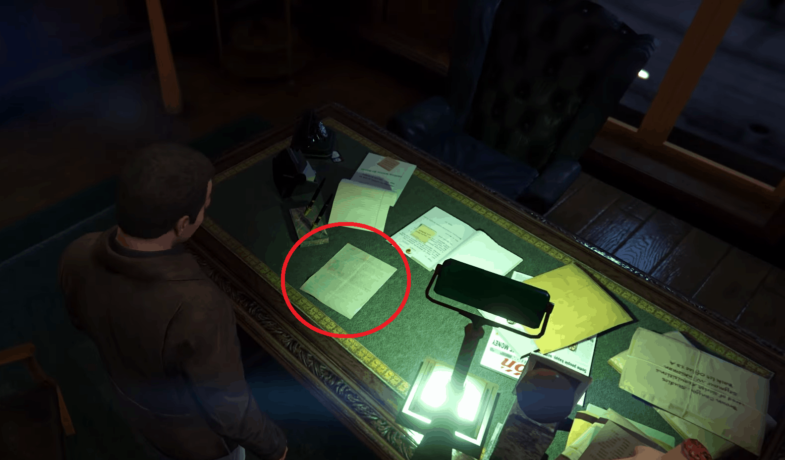 Letter sitting on Solomon Richards desk