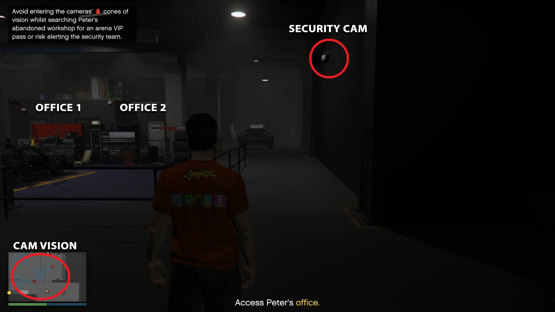 You need to be careful of all the security cameras in this workshop.