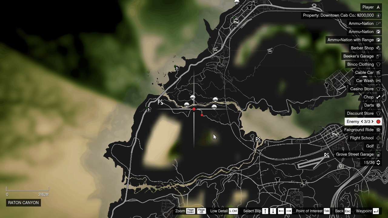 Southern Raton Canyon where the event is triggered