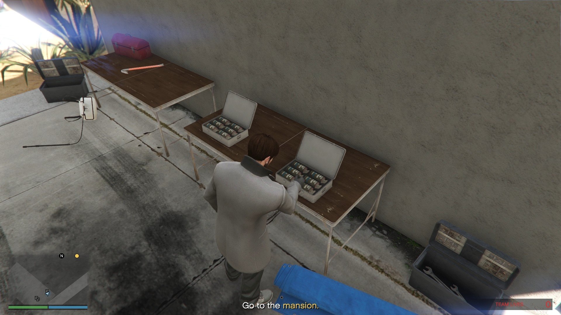 The gas canisters that you can collect on your way to the mansion.