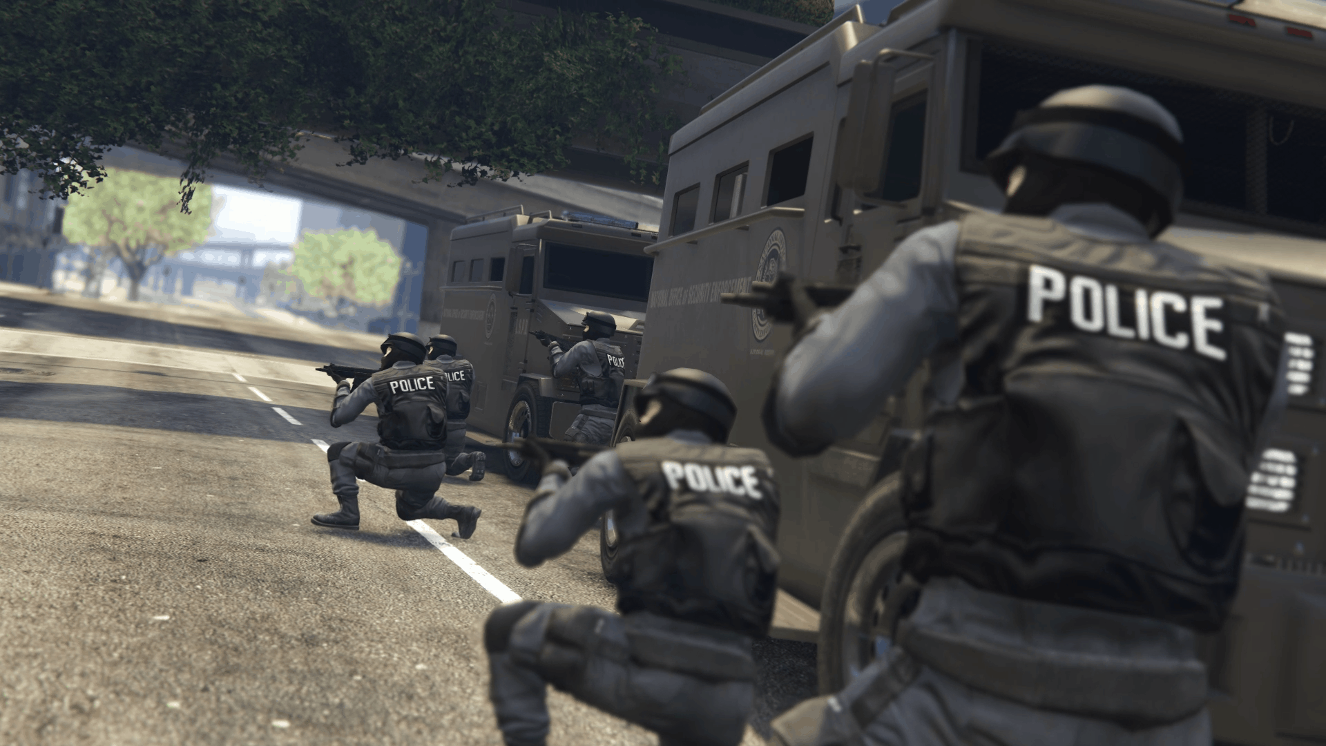 Cutscene of more cops showing up