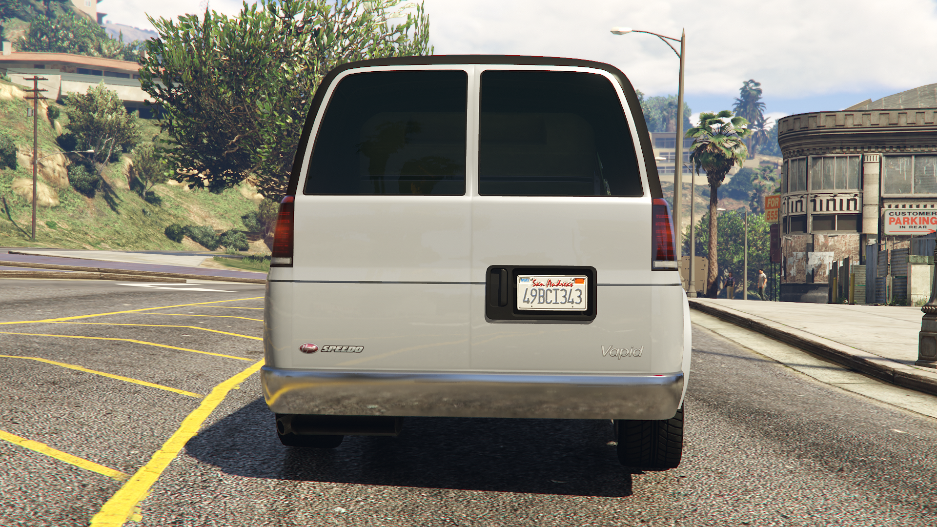 The back side of Vapid Speedo Custom.