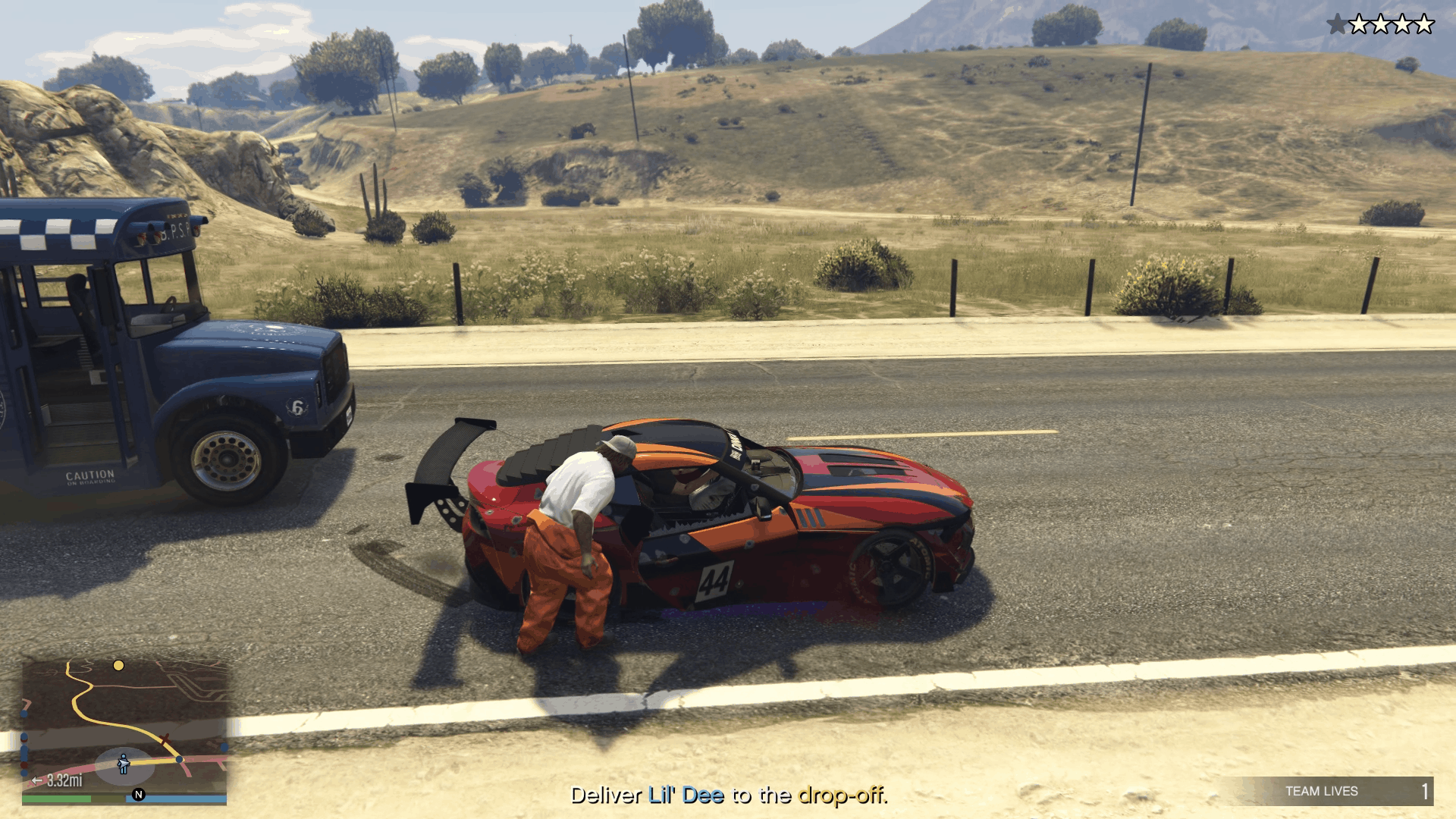 Lil Dee joining the us in our car