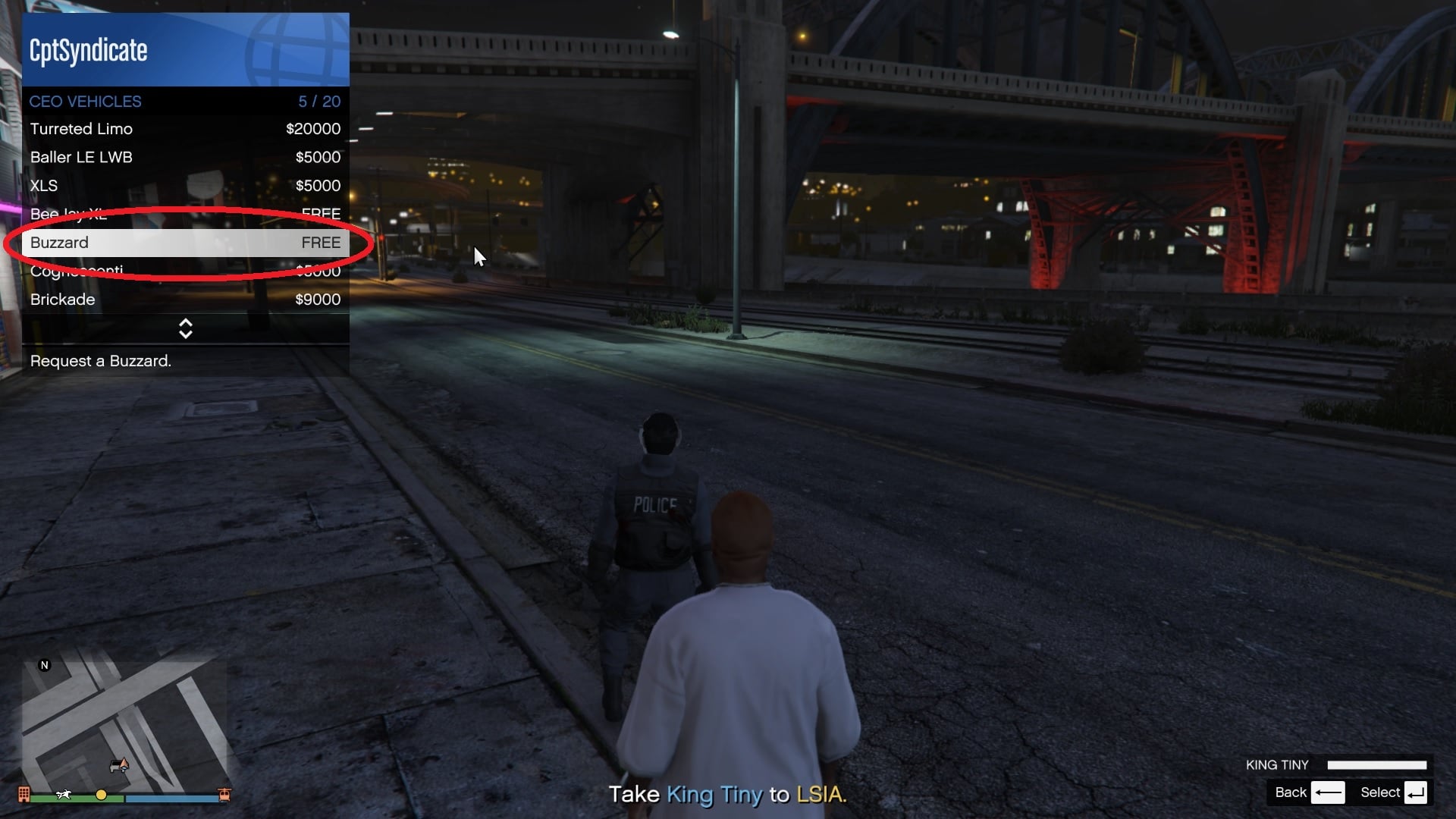 Calling in the CEO vehicle, Buzzard.