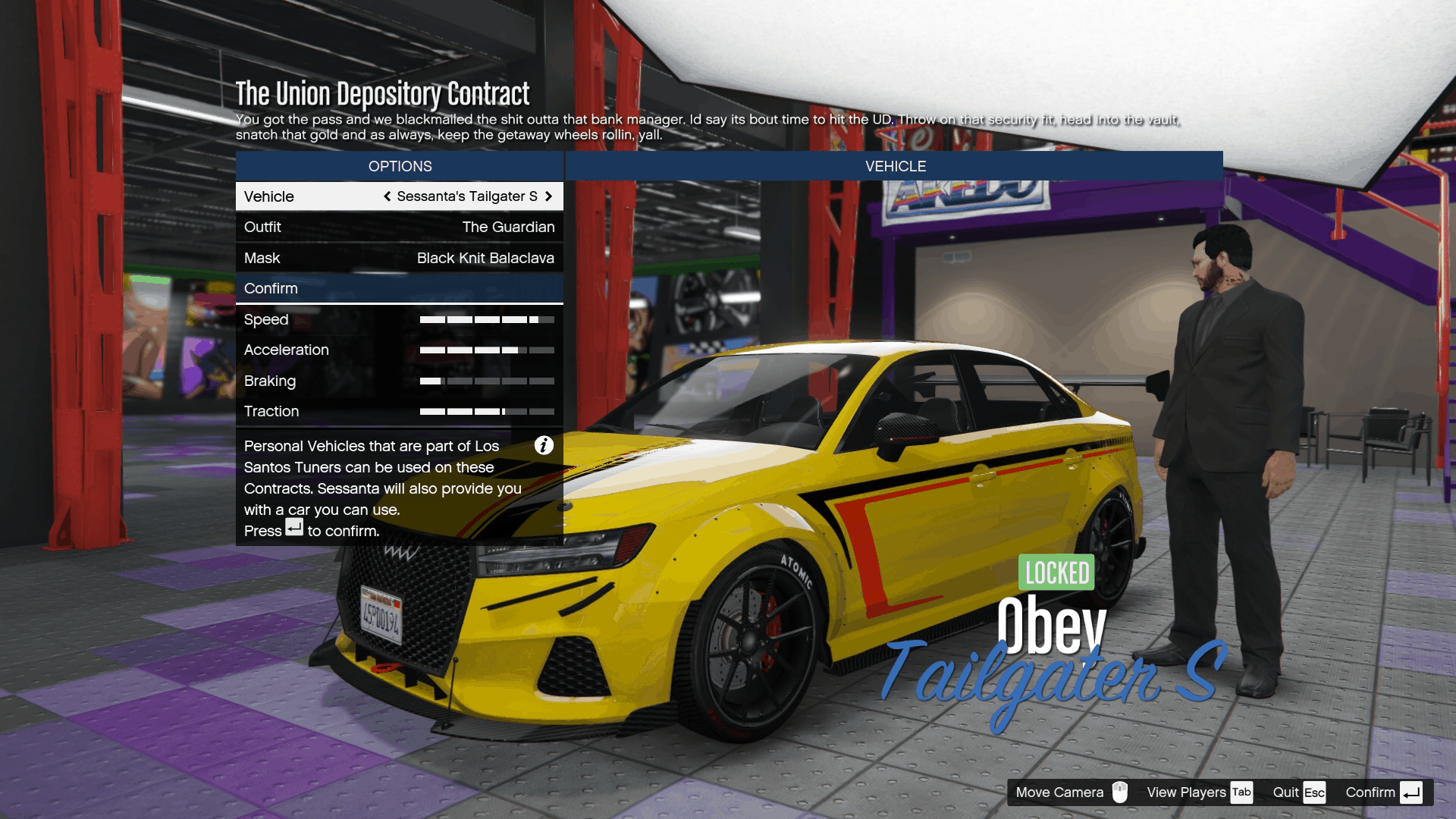 Vehicle selection — Sessanta's yellow tailgater