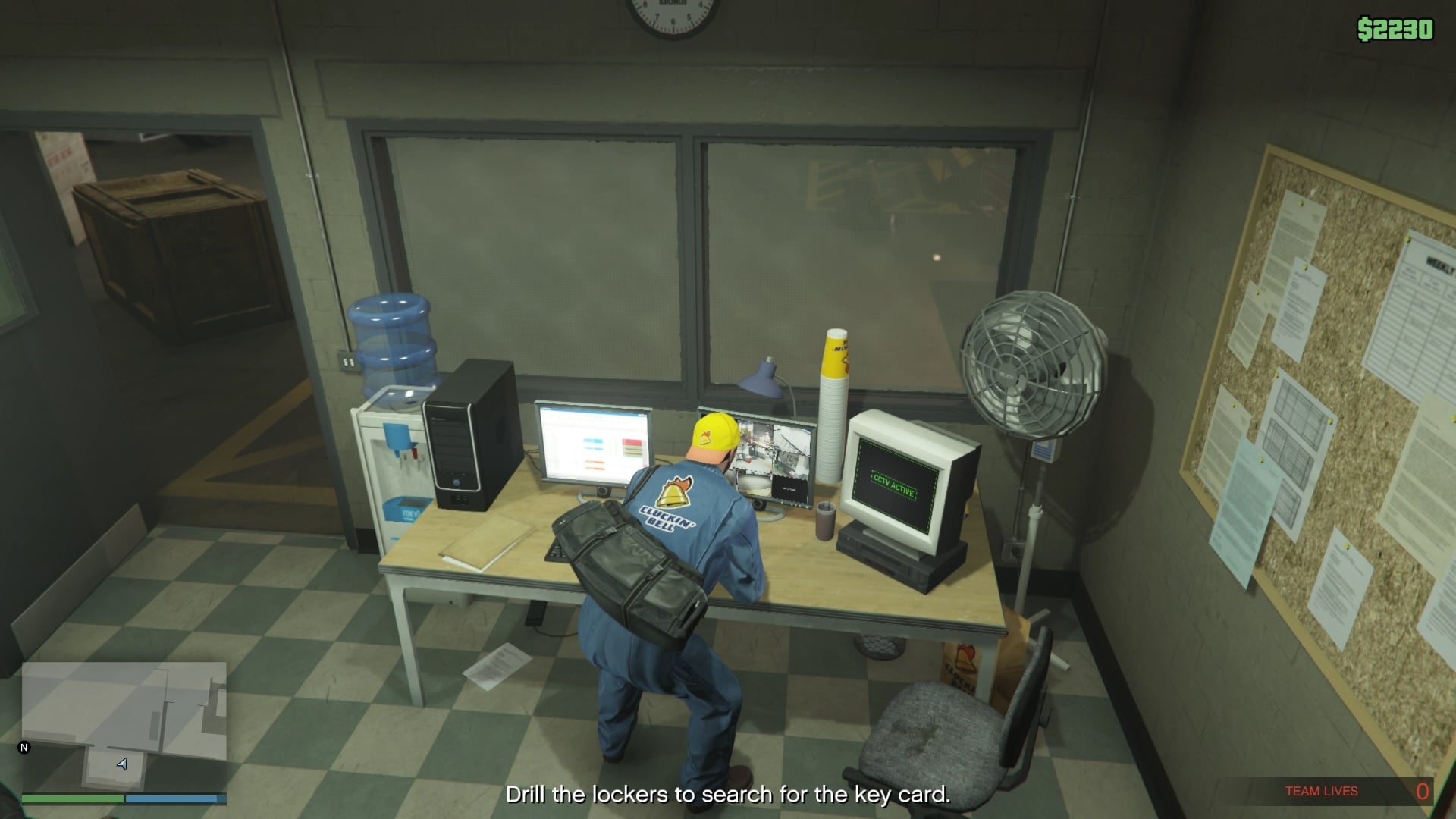 Deleting the CCTV footage to enable stealth approach for the finale.