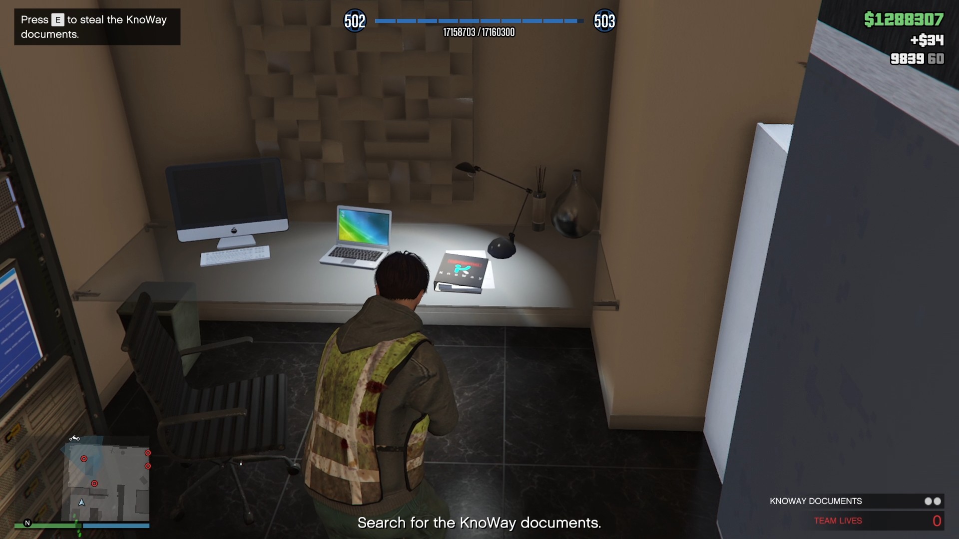 The first KnoWay document on the table at the end of the server room.