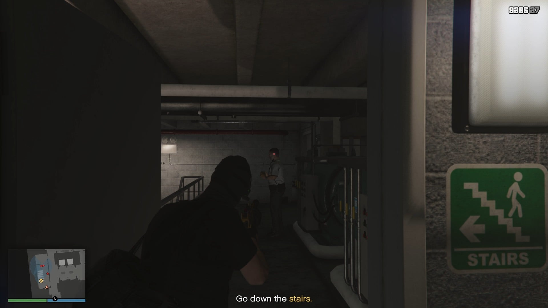 First guard you see as you go into the stairwell.