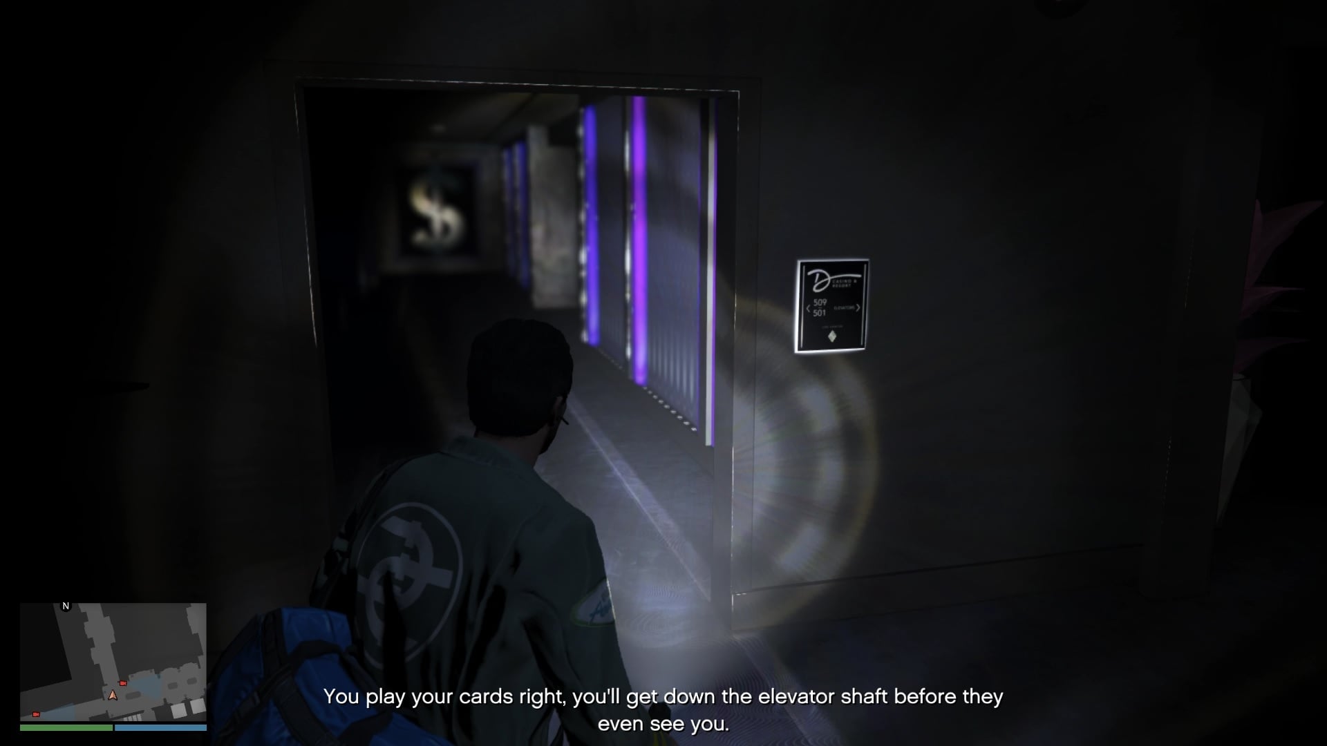 Doorway on the left.