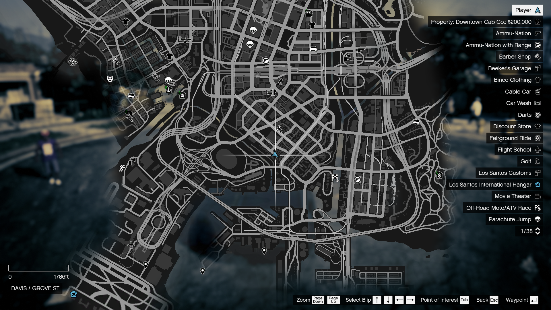 Grove Street's location on the map.