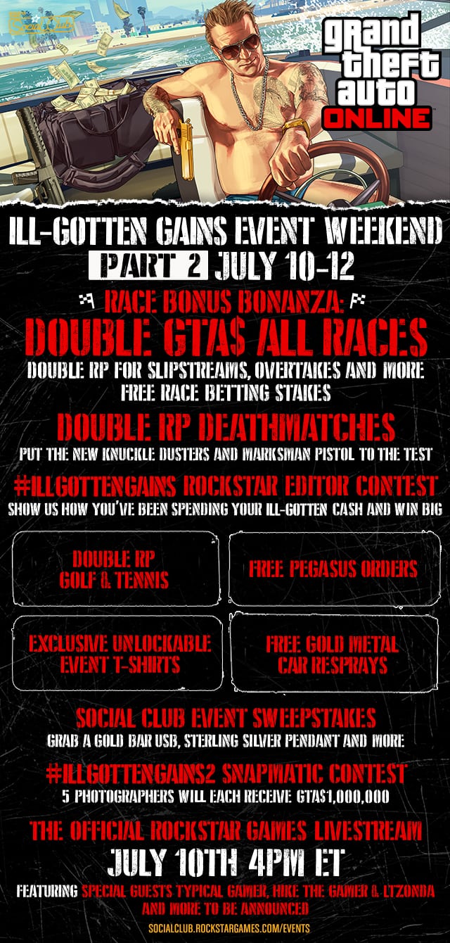 Gta V Ill-gotten Gains Part Ii Dlc Weekend Events