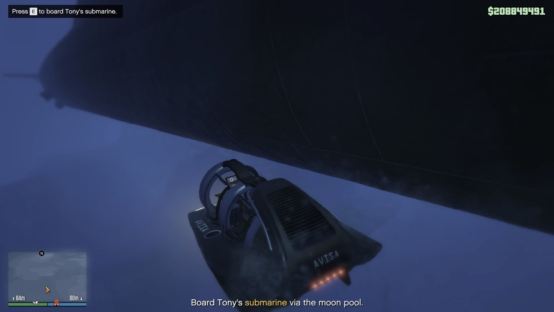 Interact with it to enter the submarine.