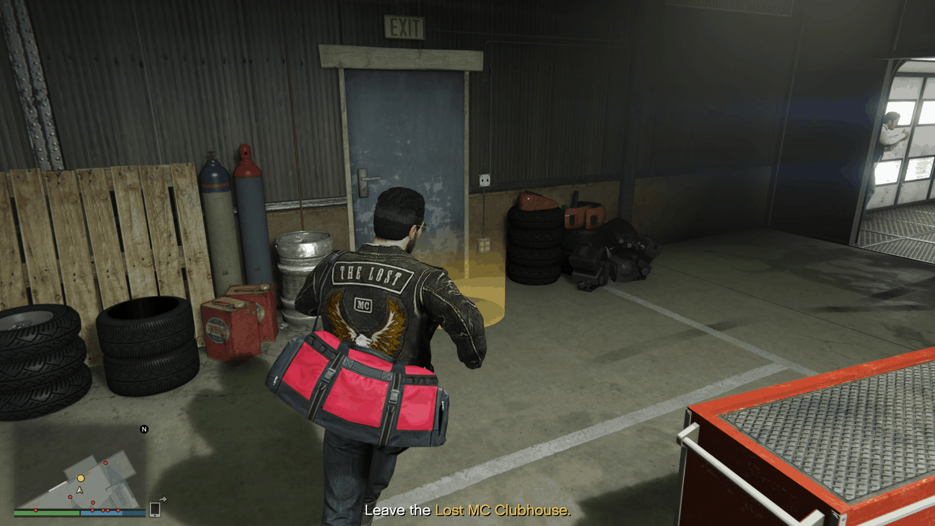 Running to the clubhouse exit