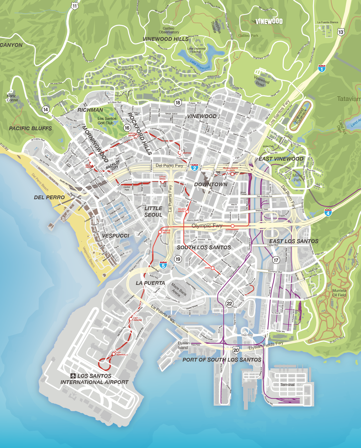 Full Map of Los Santos