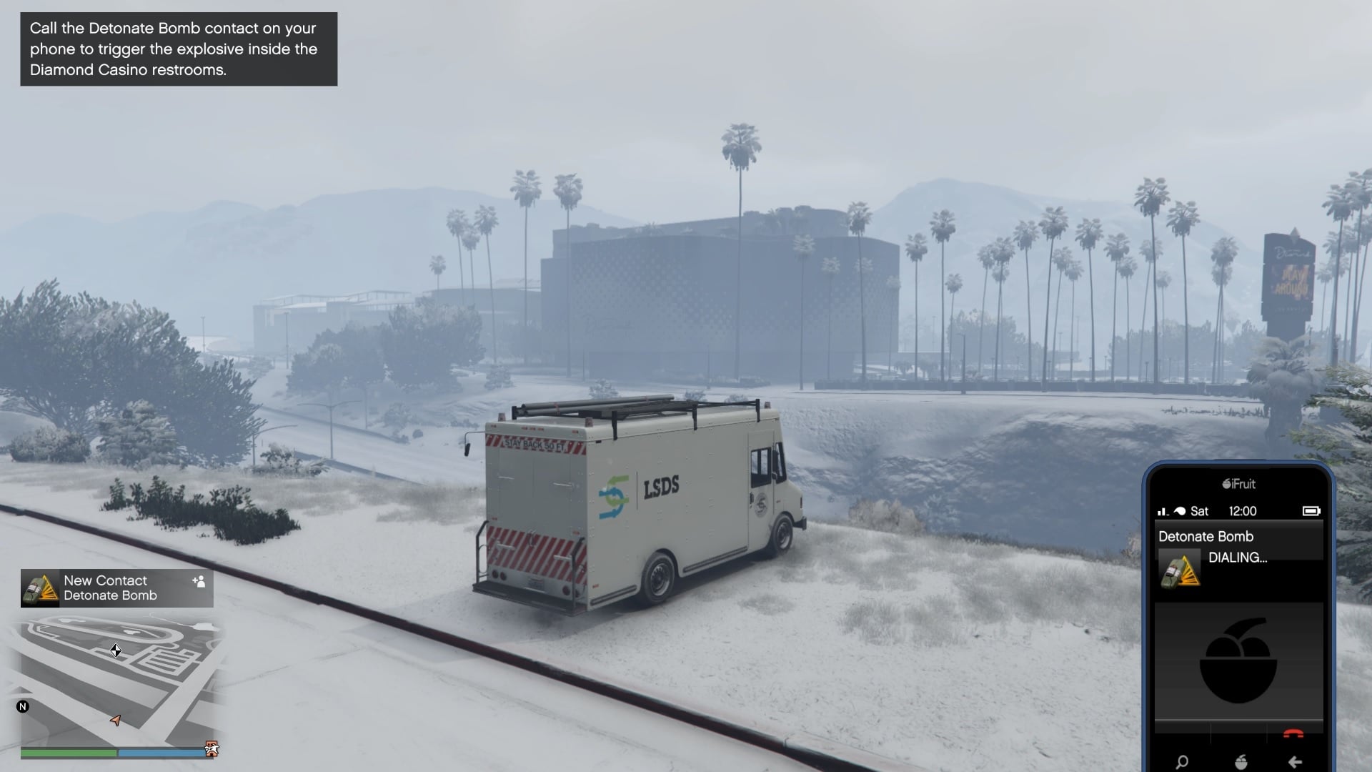 Triggering the explosives.