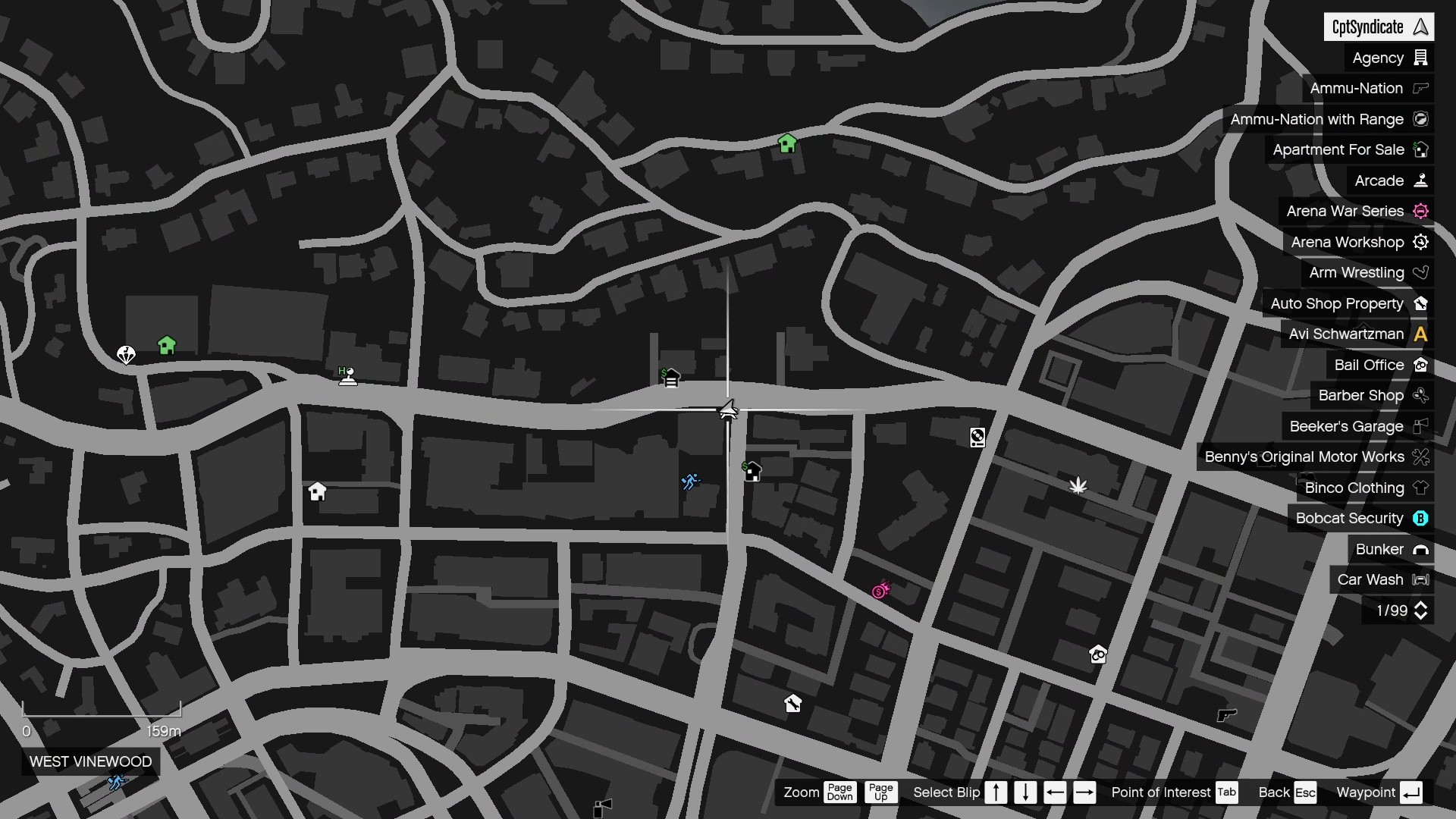 The map shows the location of the golden clover found at Ellen's Liquor Lover store in West Vinewood.