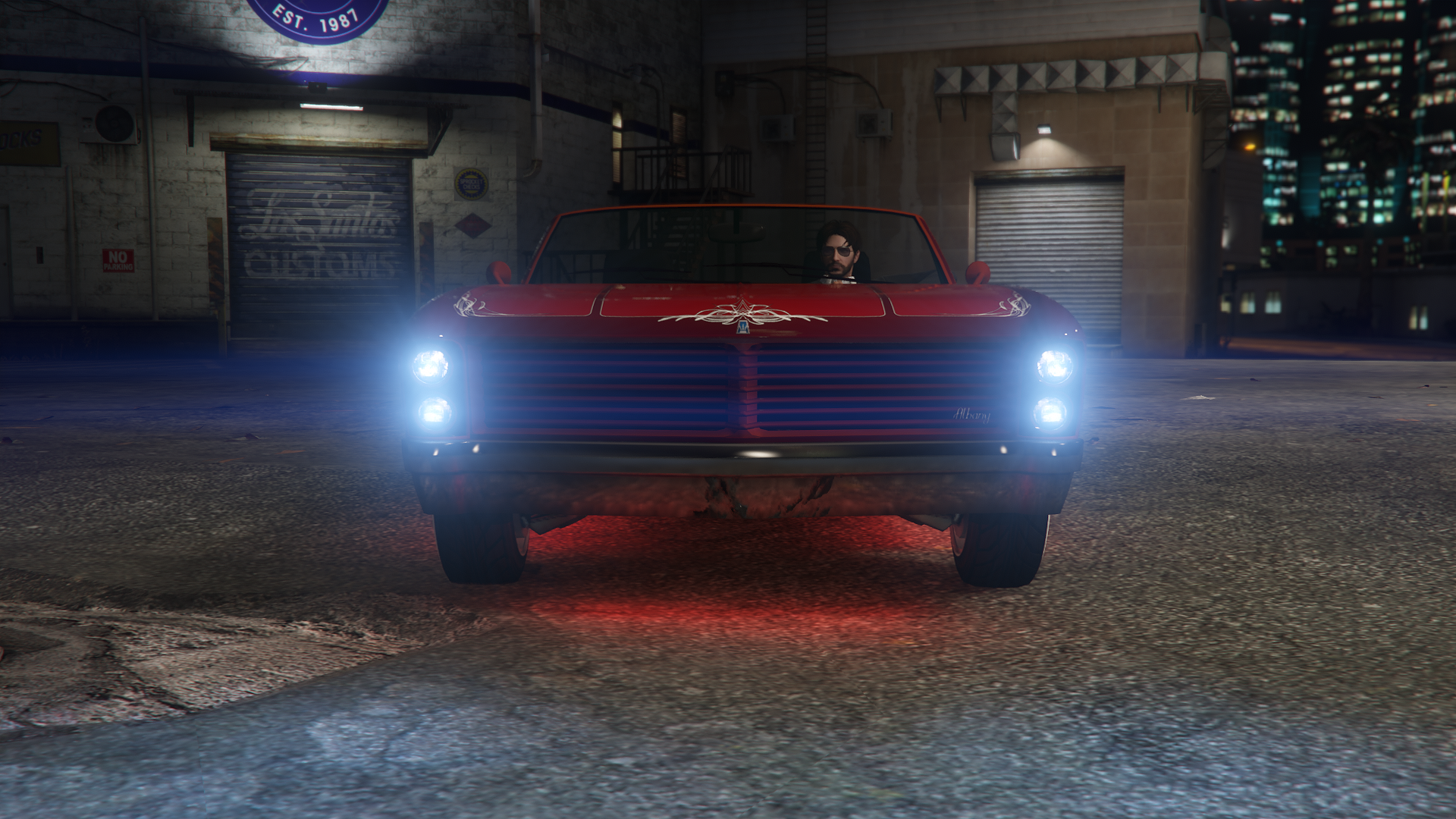 The front of the heavily modified Albany Buccaneer Custom as seen in GTA Online.