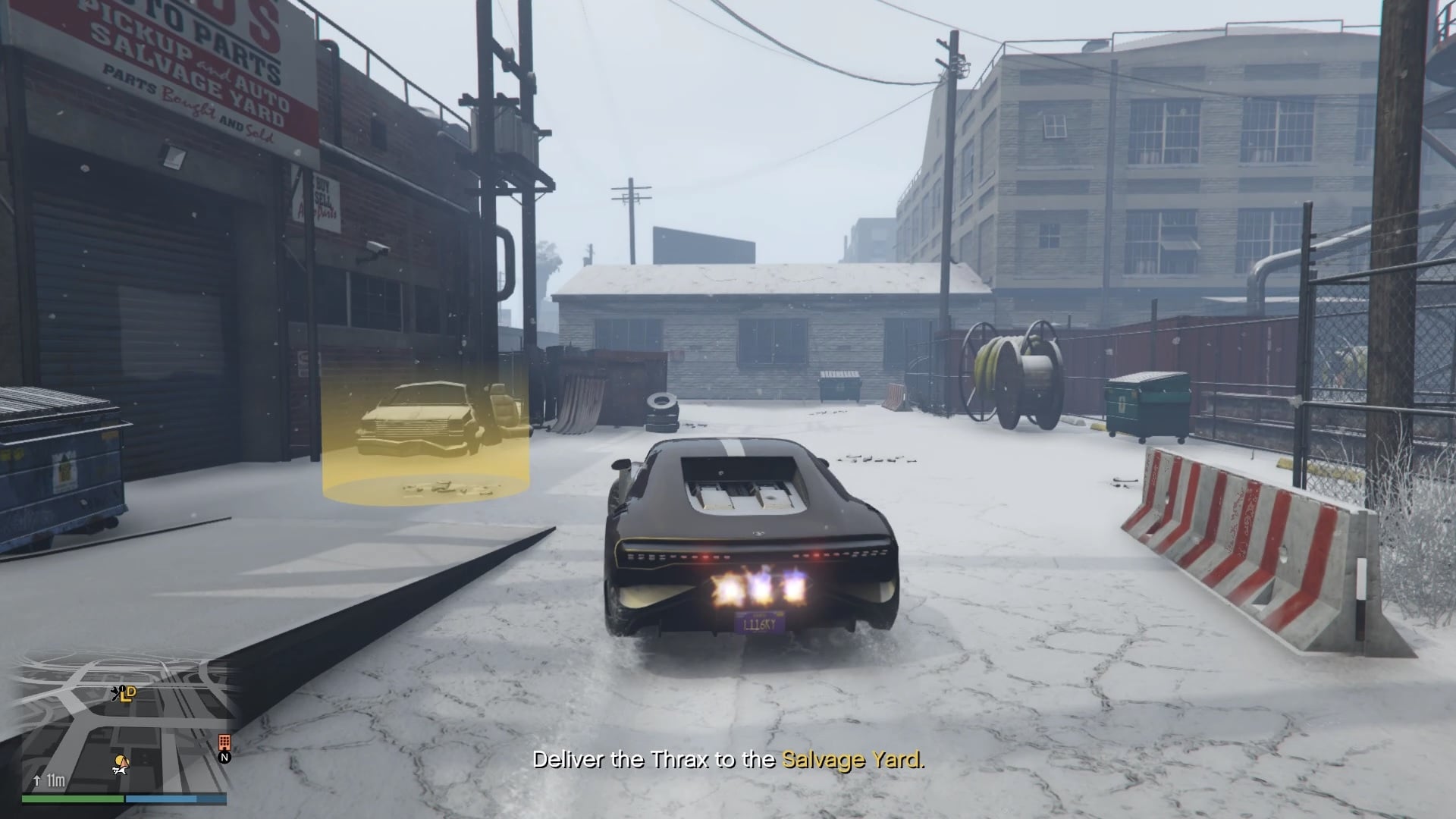 Delivering the vehicle to the Salvage Yard.