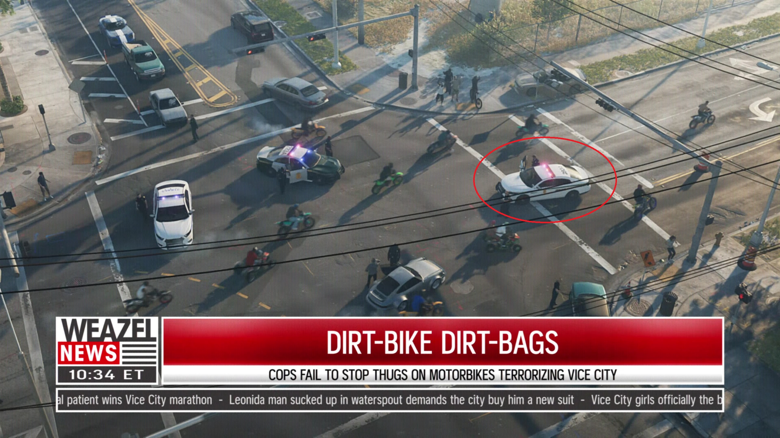 Unlike other LSPD vehicles, the Bravado Buffalo Police Cruiser lacks a two-digit number on the roof but features a badge on the hood in earlier versions.